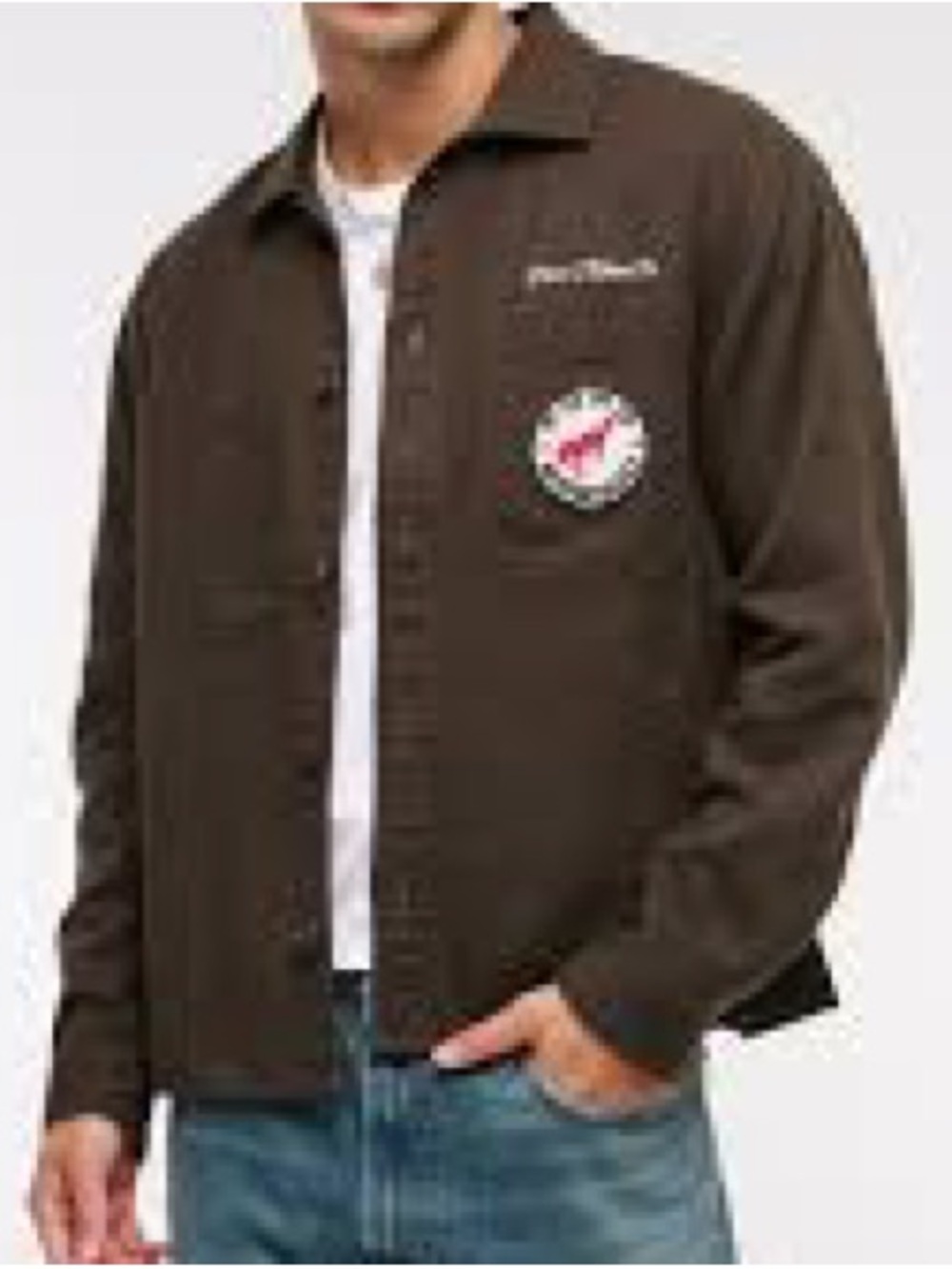 A&F Brown Cotton Twill Ford Bronco Shirt Jacket NWT